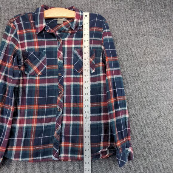 Natural Reflections Womens Button-Up Shirt Large Blue Red Plaid Chest Pocket - Picture 10 of 12